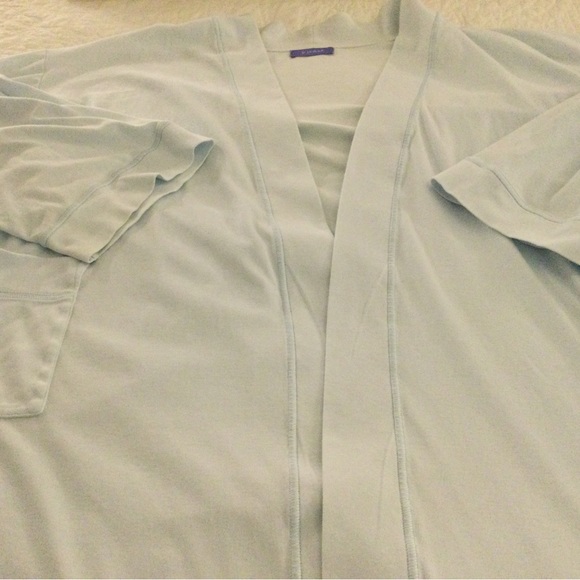 p. jamas Blue Pima Cotton Wrap Robe - Picture 5 of 7